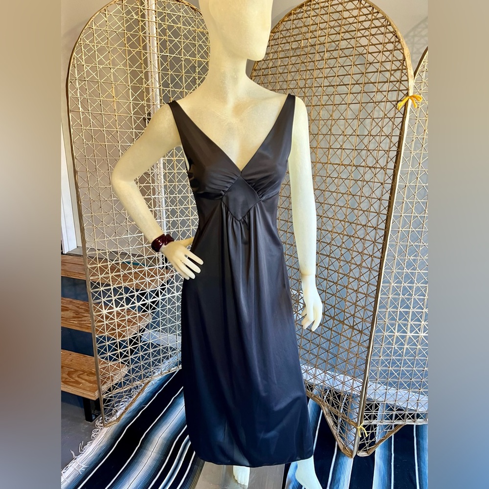 Vintage 1970’s Black V-neck Slip Dress